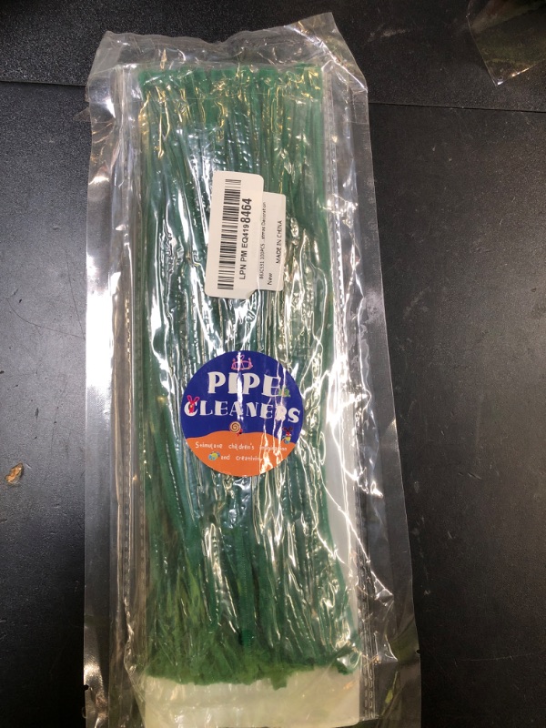 Photo 1 of 110 Pieces Green Pipe Cleaners, Pipe Cleaners Craft, Craft Pipe Cleaners Chenille Stem Bulk, Art Pipe Cleaners for Creative Decoration Christmas Valentine's Mother's Day