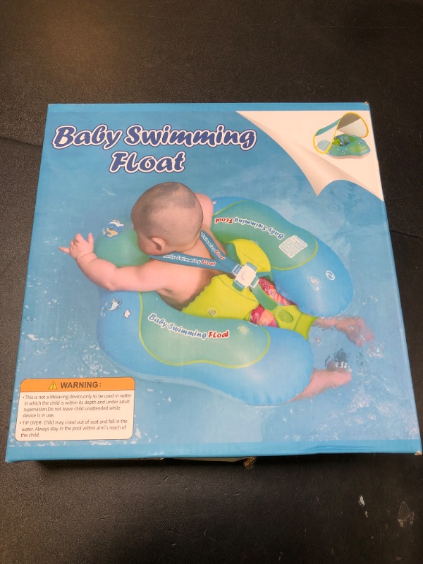 Photo 1 of [New Upgraded] Swimbobo Baby Swimming Float Kids Inflatable Swim Ring with Safety Support Bottom Swimming Pool Accessories for 3-36 Months (Blue, XL)