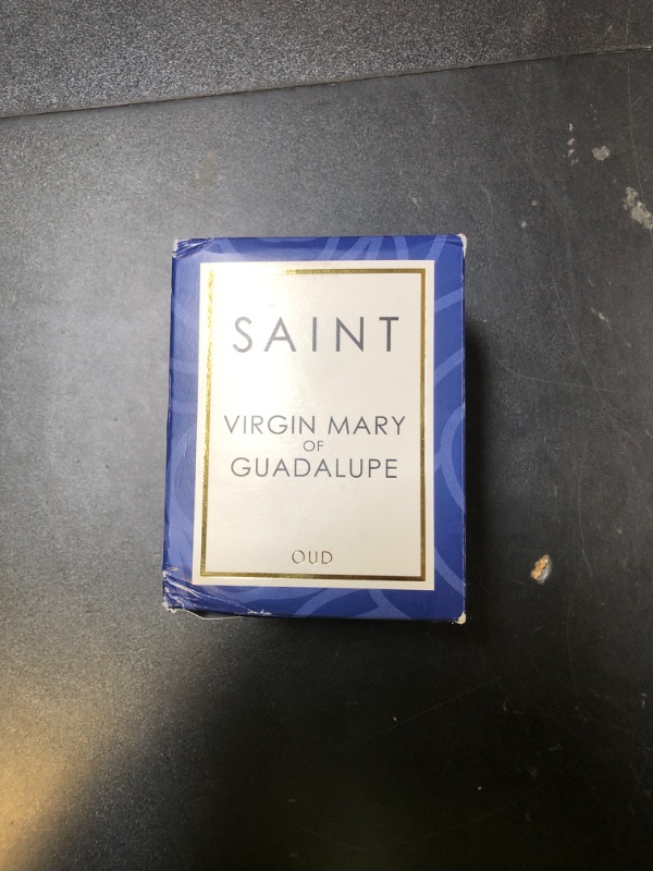 Photo 1 of SAINT Virgin Mary of Guadalupe Scented Candle with Prayer and Prayer Coin, Soy Coconut Aromatherapy Candle with 80 Hour Burn Time, Special Edition, White