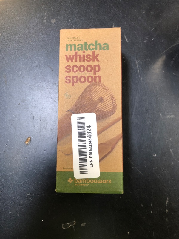 Photo 1 of BambooWorx Matcha Whisk Set - (Chasen), Traditional Scoop (Chashaku), Tea Spoon. The Perfect Sets to Prepare a Traditional Cup of Japanese Tea, Handmade from 100% Natural Bamboo
