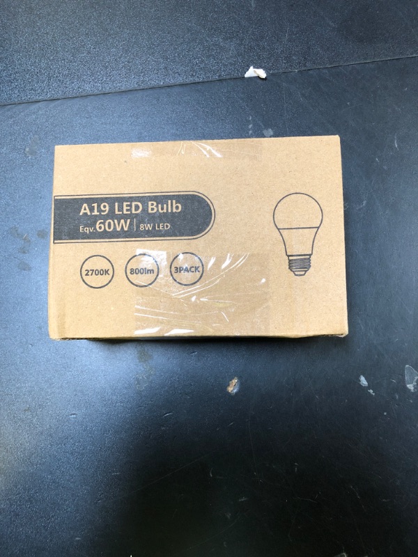 Photo 1 of DEGNJU A19 LED Light Bulbs, 60 Watt Equivalent LED Bulbs, Soft White 2700K, 800 Lumens, E26 Standard Base, Non-Dimmable, 8W Warm White LED Bulbs for Bedroom Living Room, 3 Pack