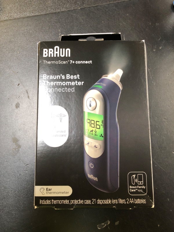 Photo 1 of Braun ThermoScan 7+ Connect Digital Ear Thermometer - Family Care App Compatible, Age Precision Technology, Color-Coded Display, No. 1 Brand Recommended by Pediatricians