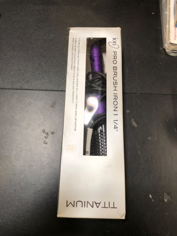 Photo 1 of ion Titanium Pro Brush Iron, 11/4 Inch, Heats up to 400F, Curls, Straightens, Volumizes, Adds Lift, All Hair Types