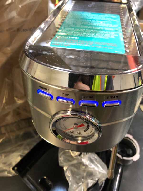 Photo 1 of CASABREWS CM5418 Espresso Machine 20 Bar, Compact Espresso Maker with Steam Milk Frother, Stainless Steel Coffee Machine with 34oz Removable Water Tank for Cappuccino, Latte, Silver