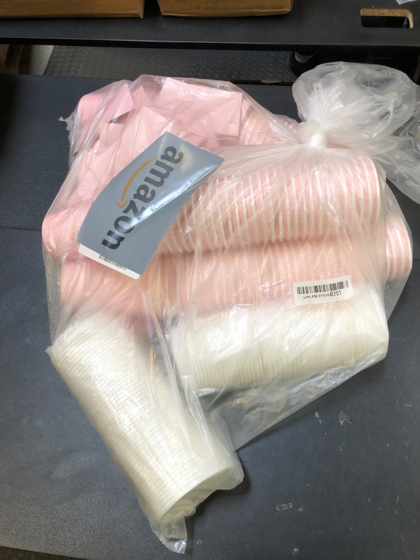 Photo 1 of 100 Pcs 12 oz Disposable Coffee Cups with Lids and Sleeves Bulk, Insulated Hot Chocolate Paper Cup for Hot and Cold Beverage Water Juice Cocoa Tea Party Restaurants Travel Supplies (Pink)