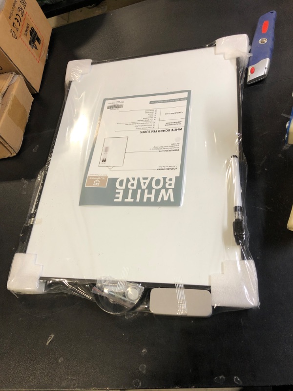 Photo 1 of TSJ OFFICE Small White Board - 16" X 12" Portable Black Aluminum Framed Whiteboard, Magnetic Dry Erase Board with a Handle, to Do List Notepad for Office, Home, School