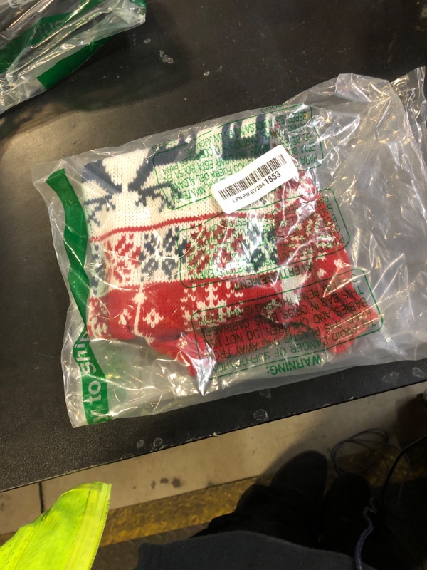 Photo 1 of Christmas Dog Sweaters for Small Large Dogs Girl, Soft Warm Pup Dogs Shirt, Turtleneck Dog Sweaters for Medium Large Dogs, Double Knitting Collar for Outdoors Playing, Warm Dog Cat Clothes Red M