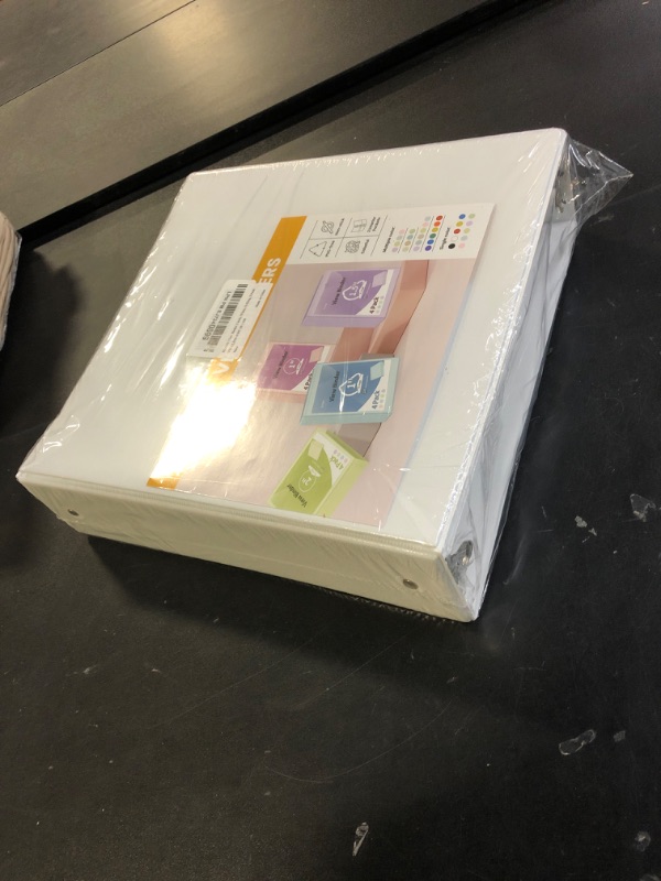 Photo 1 of SUNEE 3 Ring Binder 2 Inch 2 Pack, Clear View Three Ring PVC-Free (Fit 8.5x11 Inches) for School or Office Supplies, White