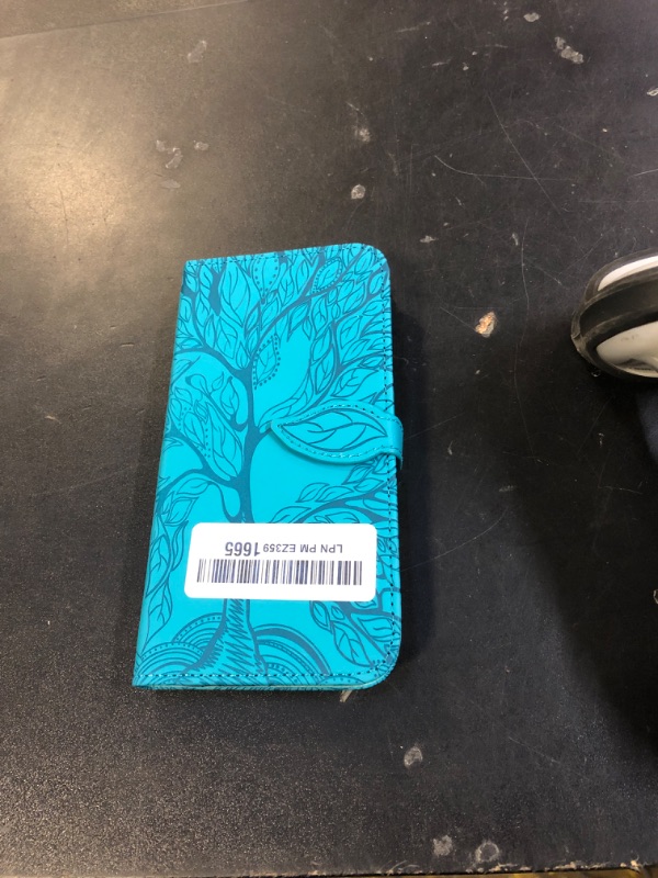 Photo 1 of Varohix Case for Samsung Galaxy A15 with Card Holder/Slot, Slim Flip Folio PU Leather Stand Shell with Magnetic Kickstand Phone Cover for Galaxy A15,Turquoise