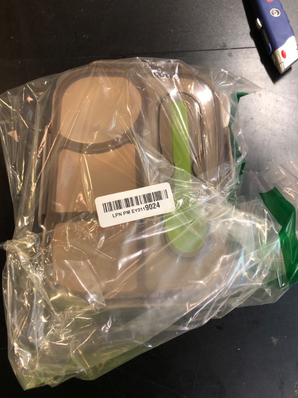 Photo 1 of EASYFUN Bento Box Adult, Lunch Box, 4-Compartment Lunch Containers, Drop-Proof, Dishwasher Safe & Made with BPA-Free Materials(Khaki)