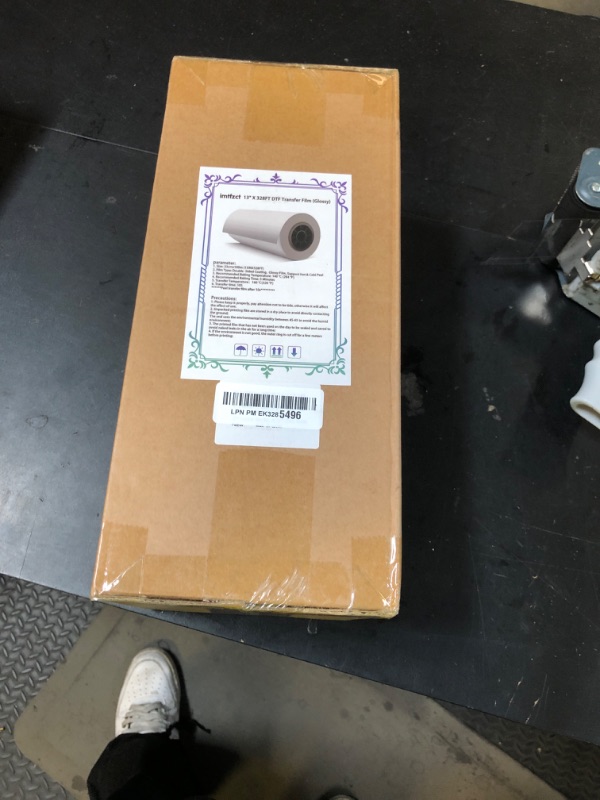 Photo 1 of DTF Transfer Film Roll 13" x 328ft,Double Sided Glossy Clear PreTreat PET Heat Transfer Paper, Cold and Hot Peel, Direct to Film for T-Shirts Textile