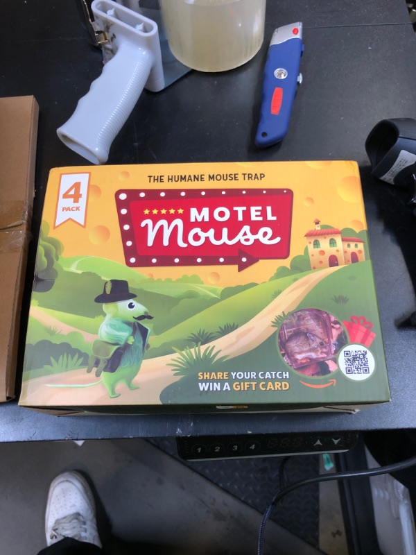 Photo 1 of Motel Mouse Humane No Kill Live Catch and Release Mouse Traps, Reusable with Cleaning Brush - 4 Pack