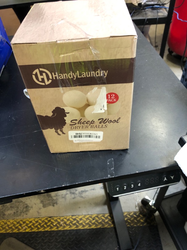 Photo 1 of Handy Laundry Wool Dryer Balls - Natural Fabric Softener, Reusable, Reduces Clothing Wrinkles and Saves Drying Time, Better Alternative to Plastic Balls and Liquid Softener (Pack of 12)