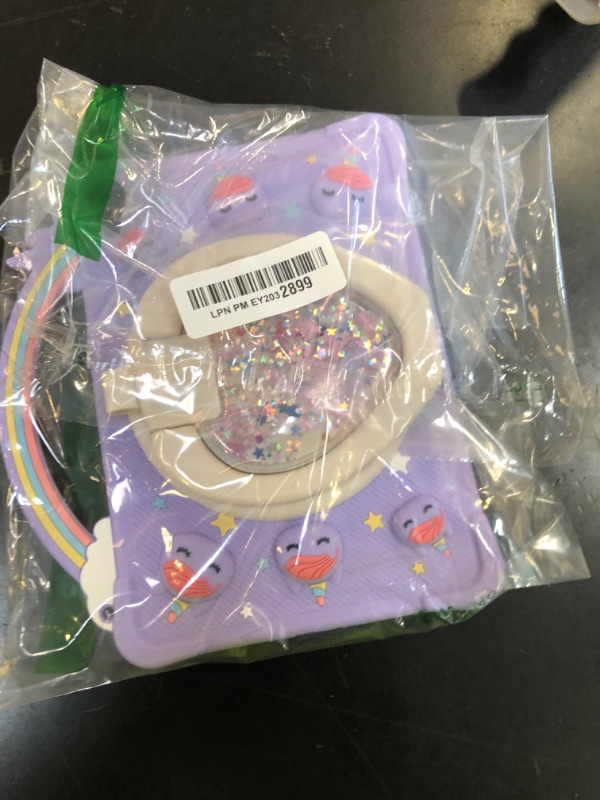 Photo 1 of [Super Cute Rainbow Handle Unicorn Case] Kids Case Compatible with iPad mini (A17 Pro, 2024 Model, 7th Gen) / mini 6 (2021 Model, 6th Gen) with Hand Strap and 360° Rotating Stand - Purple