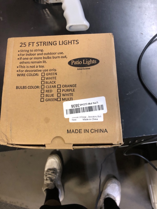 Photo 1 of SUNSGNE C9 Orange Christmas String Lights 25Ft Outdoor Christmas Lights with 26 Clear Orange Bulbs(1 Spare) for Halloween Christmas Roofline Decorations, Black