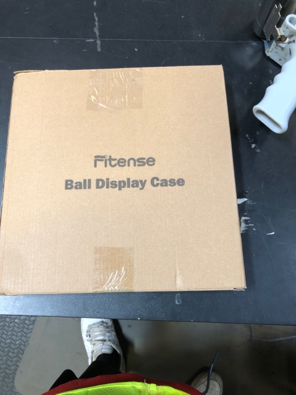 Photo 1 of Fitense Basketball Display Case Acrylic Clear, UV Protected Basketball Stand Box Full Size with Solid Wood Base, Soccer Display for Autographed Standard NBA WNBA Ball Memorabilia Keepsake, Ideal Gift