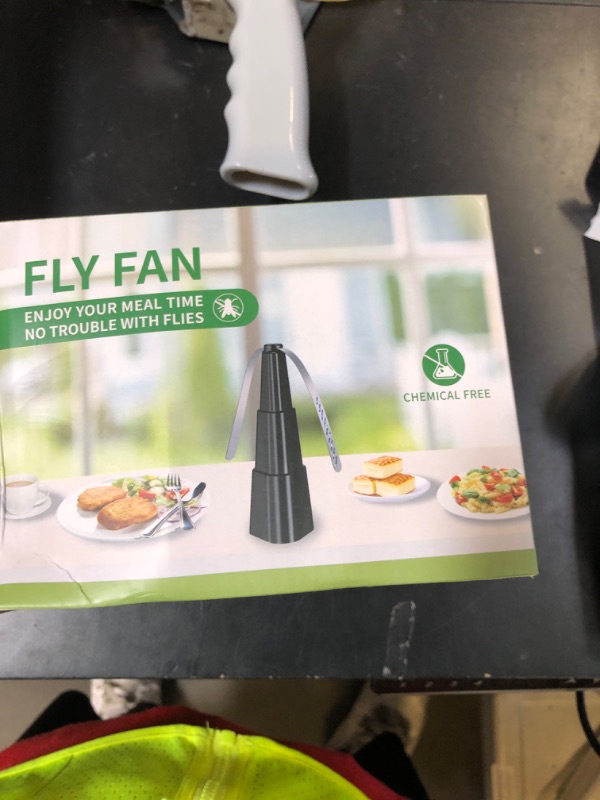Photo 1 of Fly Fans for Tables, Fly Fan Outdoor Indoor Keep Flies Away, Table Top Spinner with Holographic Blades, Flies Deterrent for Picnic, Restaurant, Party, Home, BBQ (4 Pack)