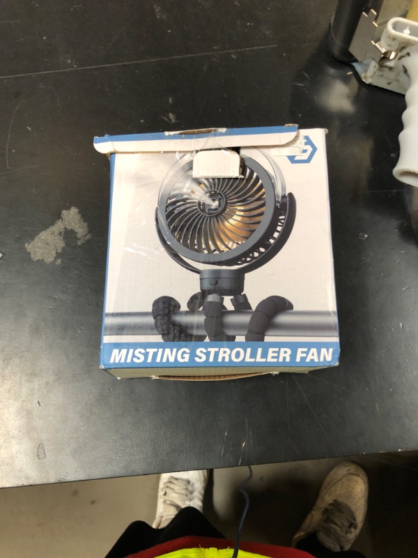 Photo 1 of Misting Stroller Fan, 6000mAh Battery Operated Portable Fan with Light & 360° Pivoting, Personal Fans with Flexible Tripod for Baby, Office, Travel,Treadmill,Outdoors
