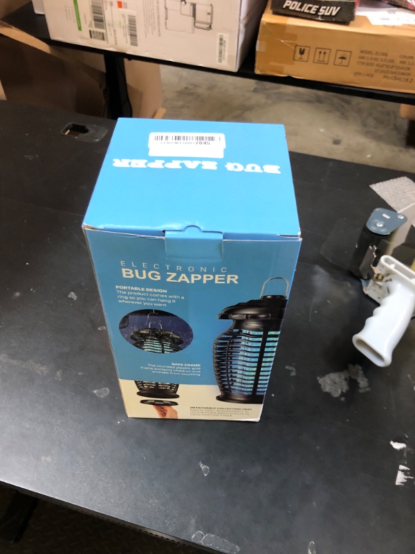 Photo 1 of CACULE Bug Zapper Outdoor 4200V Electronic Mosquito Zapper Fly Traps Outdoor Mosquito Repellent Killer Inside/Outside for Home, Patio, Backyard, CA-Blue A1