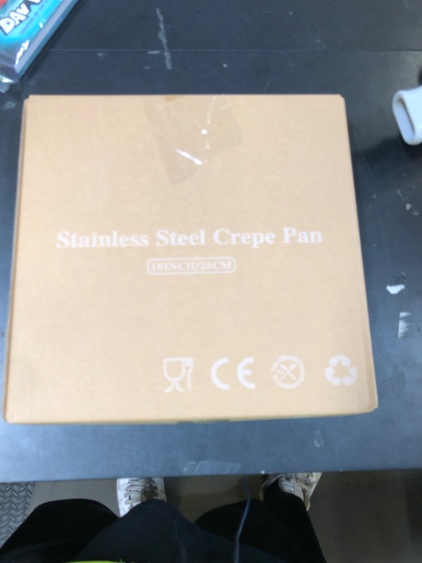 Photo 1 of Innerwell Stainless Steel Crepe Pan - 10 Inch Nonstick Crepe Pan, Stainless Steel Honeycomb Coating Pancake Pan, Non Stick Flat Skillet Tawa Dosa Tortilla Griddle Pan, Induction Compatible, PFOA Free