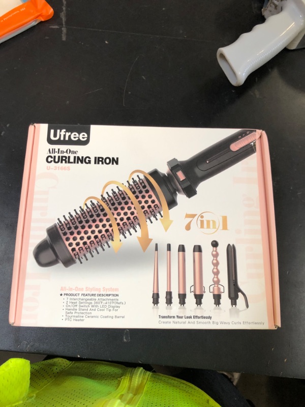 Photo 1 of Ufree 7-in-1 Curling Iron Set with Interchangeable Ceramic Barrels, Curling Wand Set with Thermal Brush, Hair Straightener and Wand Curling Iron, Versatile Styling Hair Curlers Set, Gifts for Women