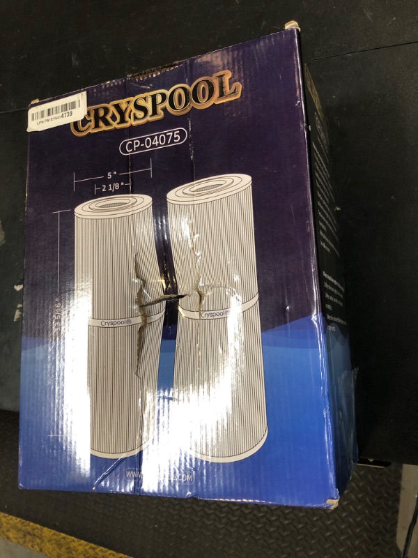 Photo 1 of Cryspool® 04075 Filter Compatible with C-4950, PRB50-IN, FC-2390, Guardian 413-212-02, J200 Series Filter, 03FIL1600, 373045, Cal Spa Hot Tub Filter, 50 Sq. Ft Spa Filter Cartridge, 2 Pack
