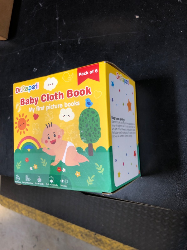 Photo 1 of Dr.Rapeti Soft Cloth Books Baby Books Bath Books 6-Pack for Baby Infant Toddler Kids Crinkle Squeaky Washable Chewable Non-Toxic Early Educational Giftable