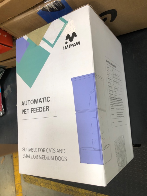 Photo 1 of IMIPAW Automatic Cat Feeders, 3L Timed Cat Dry Food Dispenser, Dual Power Supply, Programmable Portion Size, 1-6 Meals Per Day, Auto Pet Feeder for Cats and Small Dogs, with Desiccant Bags