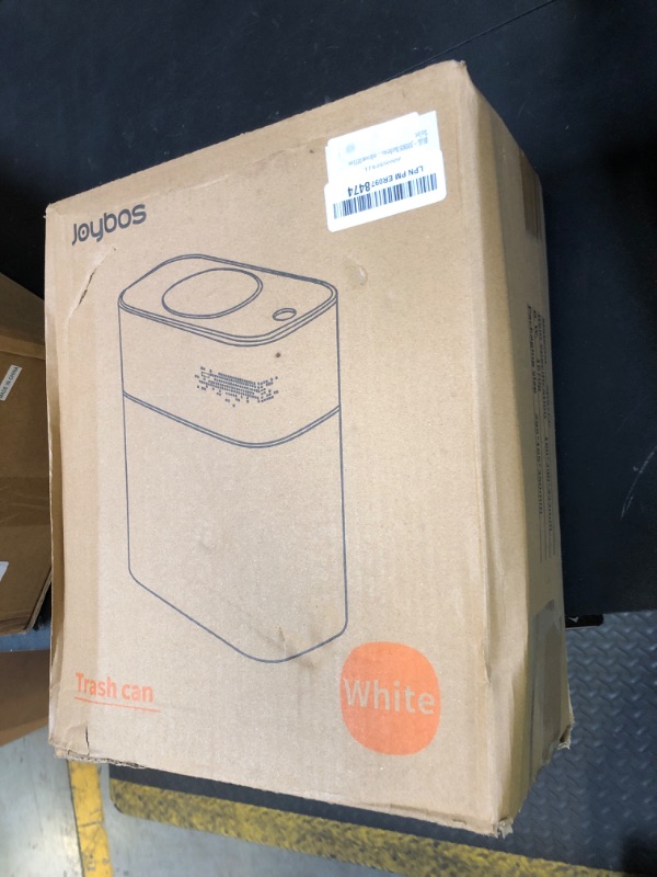 Photo 1 of JOYBOS Bathroom Trash Can with Lid Automatic Garbage Can, 3 Gallon Slim Electric Waterproof Narrow Small Garbage Bin,Plastic Trash Bin, 14 L Motion Sensor Rubbish Can for Bedroom Office Toilet