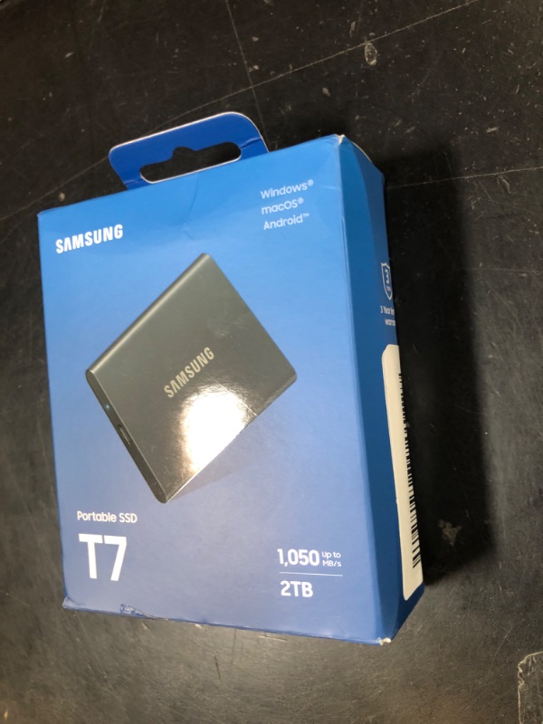 Photo 1 of SAMSUNG T7 Portable SSD, 2TB External Solid State Drive, Speeds Up to 1,050MB/s, USB 3.2 Gen 2, Reliable Storage for Gaming, Students, Professionals, MU-PC2T0T/AM, Gray