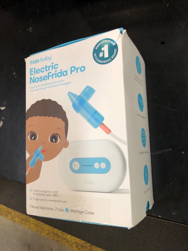 Photo 1 of Frida Baby Electric NoseFrida Pro Nasal Aspirator for Baby, Hospital Grade Suction, Nose Sucker for Baby & Toddler, Nasal Aspirator for Congestion Relief, 5 Suction Levels, 2 Tips, Cordless with Case