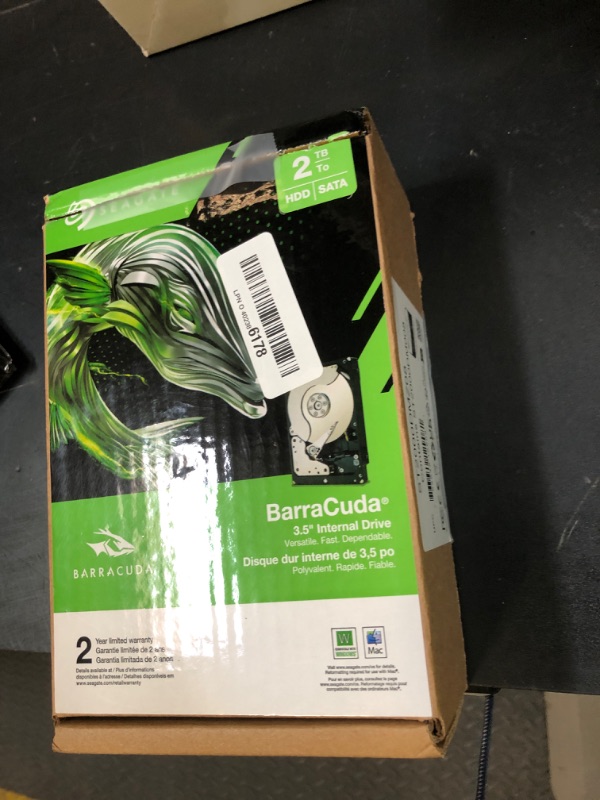 Photo 1 of Seagate BarraCuda 2TB Internal Hard Drive HDD – 3.5 Inch SATA 6Gb/s 7200 RPM 256MB Cache – Frustration Free Packaging (ST2000DM008/ST2000DMZ08)