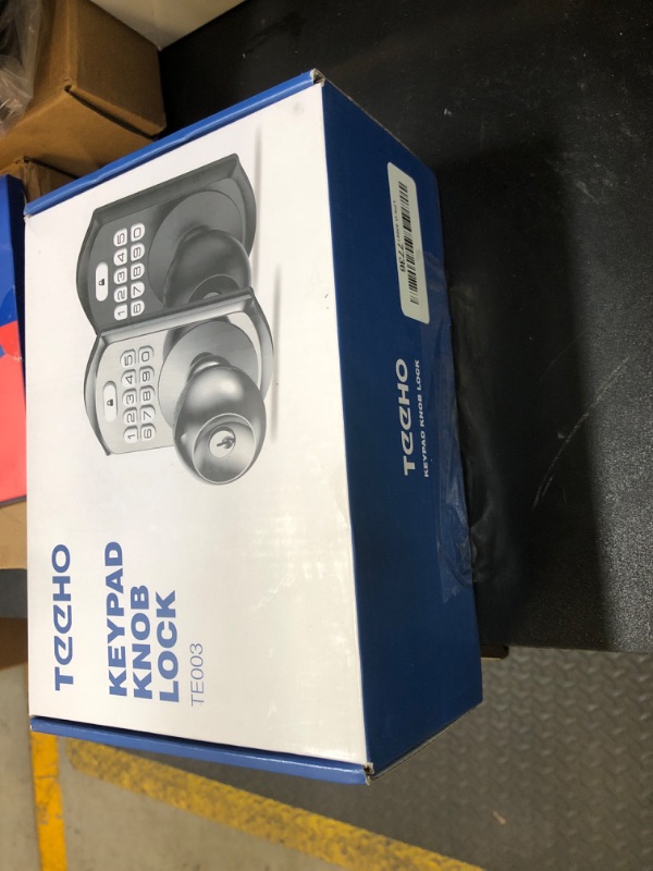 Photo 1 of TEEHO Keyless Entry Keypad Door Lock with Handle, Electronic Digital Smart Locks for Front Door, Easy to Install Keypad Deadbolt with Code for Bedroom, Anti-Peeping Password - Nickel