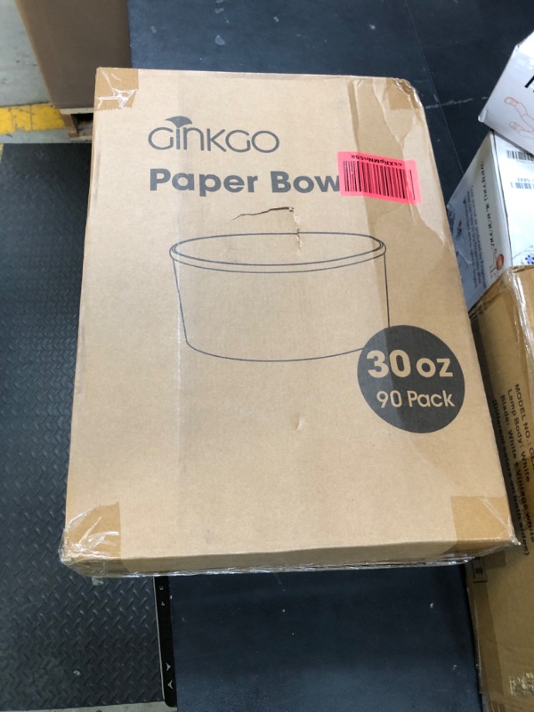 Photo 1 of Ginkgo 90 Count 30 oz Extra Large Paper Bowls Leak Proof Disposable Hot Soup Bowls Bulk Large Salads Bowls, Heavy Duty Paper Bowls for Ice Cream, Hot Soup, Salad, Dessert, Cereals, Food