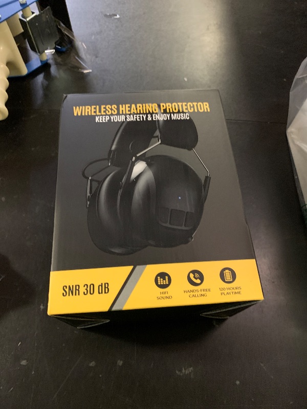 Photo 1 of Kalence Bluetooth 5.4 Hearing Protection with 120H Working Time, Rechargeable Bluetooth Ear Protection Headphones, 30dB Safety Earmuffs for Lawn Mowing, Workshops, Construction, Snowblowing, Yellow