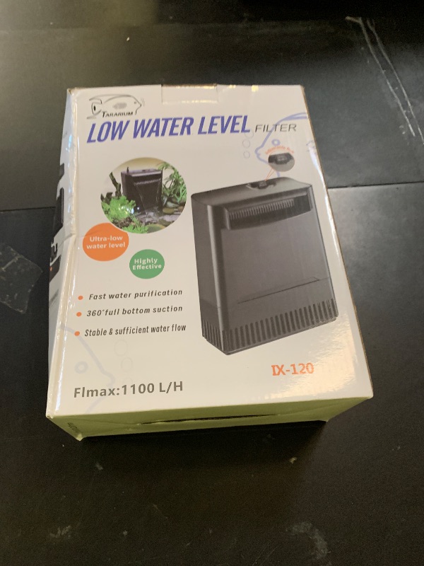 Photo 1 of Turtle Tank Filter Aquarium Filter Power Adjustable 20-75 Gal. 290GPH Large Internal Filter 3-Stage Waterfall Bio-Filtration Low Water Level for Freshwater Saltwater Fish Tank Reptile Shrimp Frog