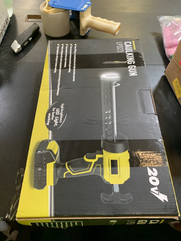 Photo 1 of Cordless Caulking Gun for Dewalt 20V Battery, Electric Caulk Adhesive Gun with 450lm LED Light, 4 Adjustable Speeds, Drip-free Caulk Gun, 10oz/300ml Caulking Tool for Filling, Sealing(No Battery)