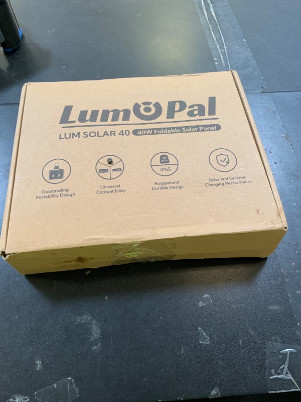 Photo 1 of Portable Solar Panel, LUMOPAL 40W Foldable Solar Charger with USB-C PD 40W,5V USB-A QC3.0, DC18-20V Ports for Traveling Camping Backpacking Compatible with Phone iPad Power Station