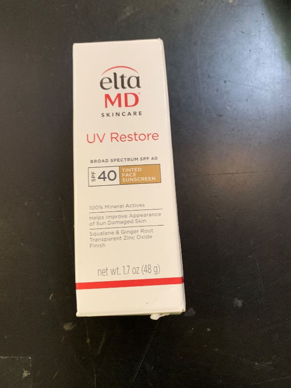 Photo 1 of EltaMD UV Restore Tinted Sunscreen for Face SPF 40, Tinted Mineral Sunscreen for Sun Damaged Skin Repair Face, Anti Aging Zinc Oxide Moisturizer Formula, 1.7 oz