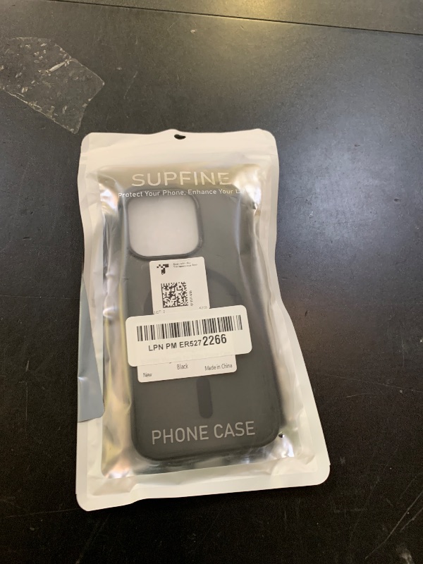 Photo 1 of SUPFINE Magnetic for iPhone 15 Pro Case (Compatible with MagSafe) (Military Grade Drop Protection) Translucent Matte Shockproof Phone Cover, Black
