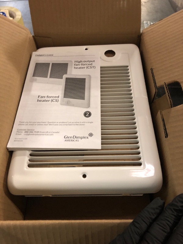 Photo 1 of Cadet Com-Pak Electric Wall Heater Complete Unit with Thermostat (Model: CSC151TW, Part: 67509), 5120 BTU, 120 Volt, 1500 Watt, White