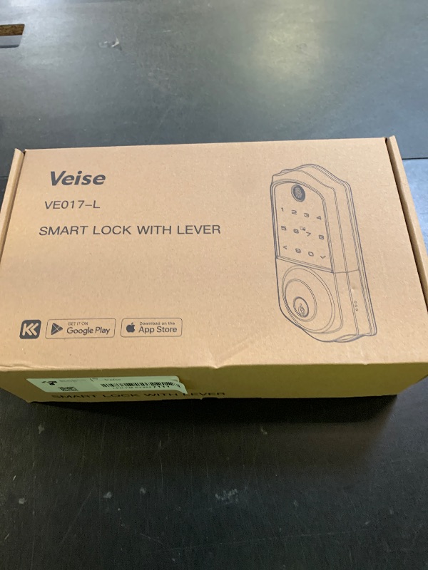Photo 1 of Veise VE017-L Fingerprint Smart Lock with 2 Lever Handles, Keyless Entry Front Door Lock Set, App Control, Electronic Digital Keypad Deadbolt, Easy Installation, Emergency Power Port, Satin Nickel