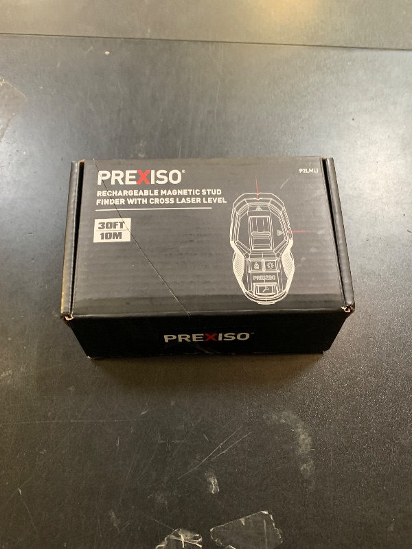 Photo 1 of PREXISO 2-in-1 Rechargeable Cross Line Laser Level with Magnetic Stud Finder, Compact Line Lasers with LED Bubble Vials for Accurate Marking, Stud Detector Wall Scanners for Hanging Frames & Pictures