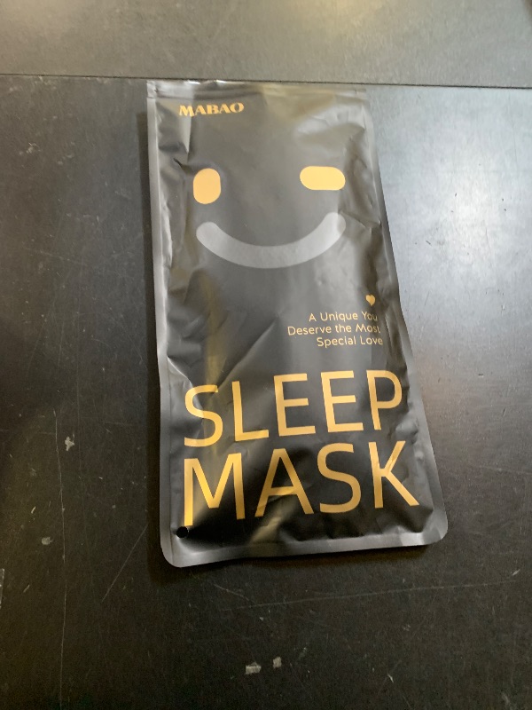Photo 1 of MABAO Sleep Mask for Side Sleeper, Eye Mask for Sleeping Women Men, 3D Contoured Cup No Eye Pressure 100% Light Blocking Sleeping Mask with Adjustable Strap Night Blindfold Flight, Travel, Nap, Black