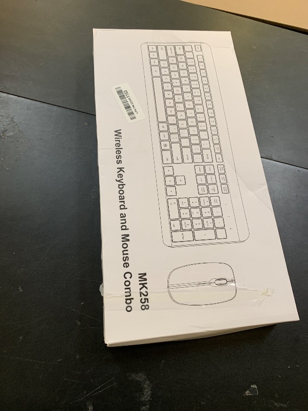 Photo 1 of Wireless Keyboard and Mouse Combo, Full Size Silent Ergonomic Keyboard and Mouse, Long Battery Life, Optical Mouse, 2.4G Lag-Free Cordless Mice Keyboard for Computer, Mac, Laptop, PC, Windows