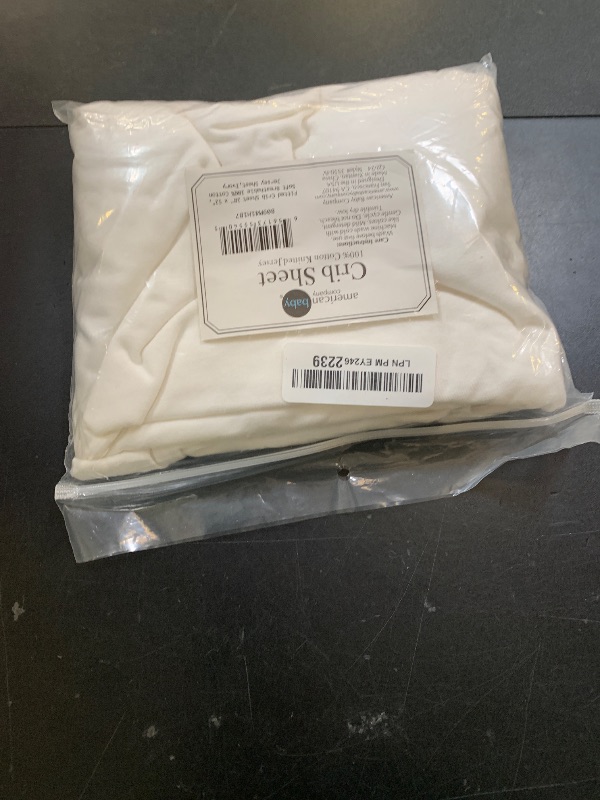 Photo 1 of American Baby Company 100% Natural Cotton Fitted Crib Sheet 52" x 28" - Soft, Breathable, Hypoallergenic & Gentle Toddler Bed Sheet, Ivory, Neutral for Boys & Girls
