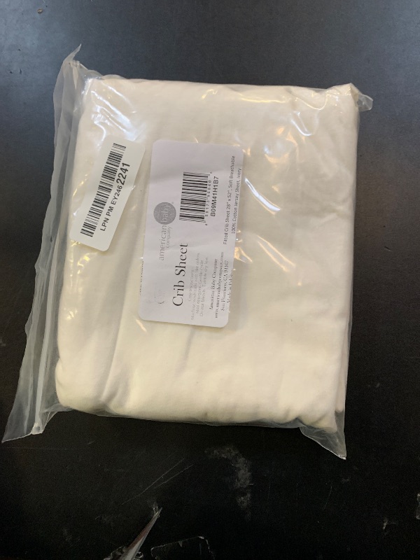Photo 1 of American Baby Company 100% Natural Cotton Fitted Crib Sheet 52" x 28" - Soft, Breathable, Hypoallergenic & Gentle Toddler Bed Sheet, Ivory, Neutral for Boys & Girls
