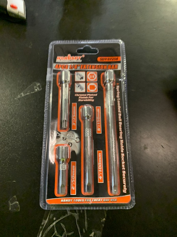 Photo 1 of 1/4" Socket Extension Set - 4PCS Drive Socket Quarter Inch Extension Bar Set 2" / 50mm, 3" / 75mm, 4" / 100mm, 6" / 150mm CR-V Durable Material