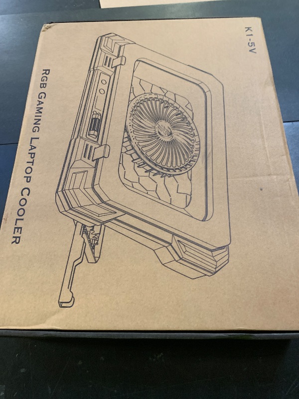 Photo 1 of ChillCore RGB Gaming Laptop Cooling Pad with 5.5" Turbo Fan, Rapid Cooling for 15.6-19.3" Laptops, Variable Speed Control, 7 Adjustable Heights - K1 5V RGB