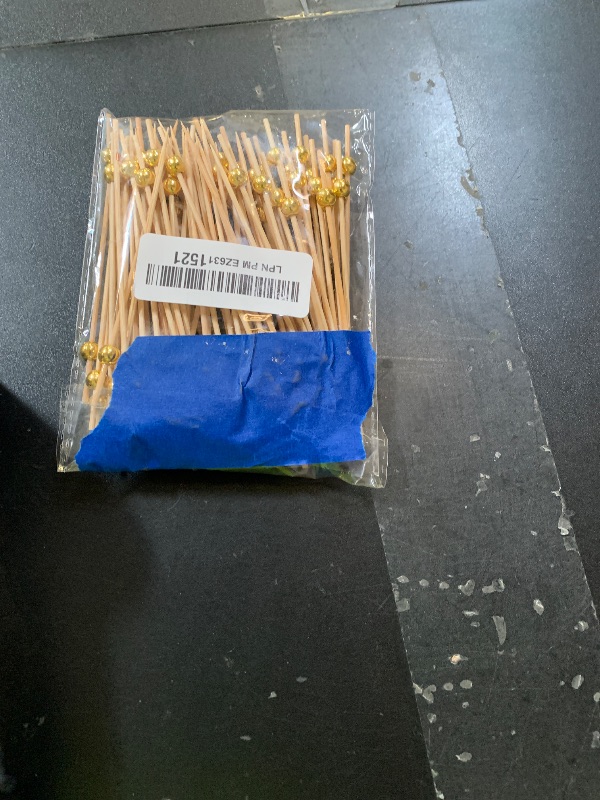 Photo 1 of 100 PCS Cocktail Picks Toothpicks for Drinks, Desserts, Charcuterie, Wedding Party Fancy ToothpicksCrafts Holiday Party Supplies (Gold Pearl)